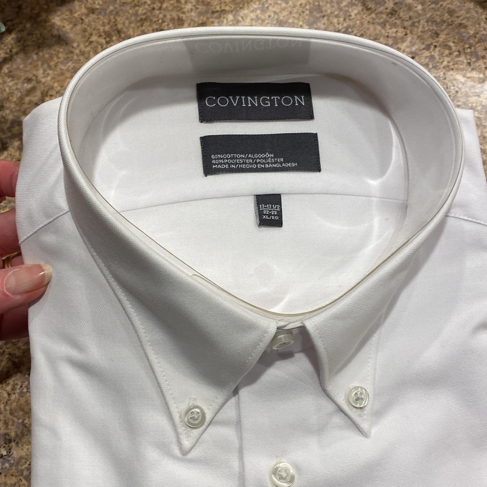 NWT Covington Long Sleeve Oxford XL Neck 17-17 1/2 L/S 32/33 Button Down Shirt - Picture 7 of 16